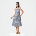 Hand Block Print Sleeveless Halter Dress