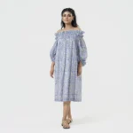 Hand Block Print Off Shoulder Dress
