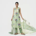 Applique Hand Block Print Shalwar Kameez
